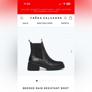 Freda Salvador Brooke rain resistant boot, black sz 7.5